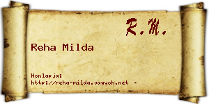 Reha Milda névjegykártya